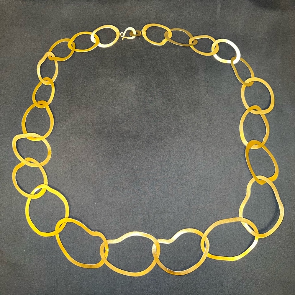 Gold toned AURA extra long necklace
